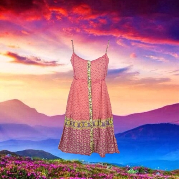 Vintage Cami Dress in Floral Pink Multi - Picture 1 of 8